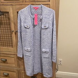 Lilly Pulitzer purple and White Knit Sweater